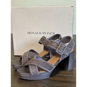 Donald Pliner Brown Suede Geni Platform Sandals Dark Brown Suede Size 8.5 NIB